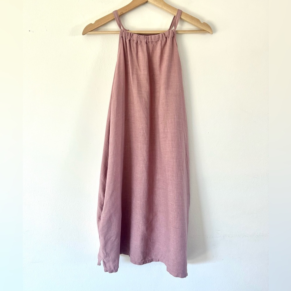Linen Mini Tank Dress With Pockets